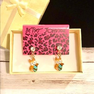 Betsey Johnson Fox Dangle Earrings